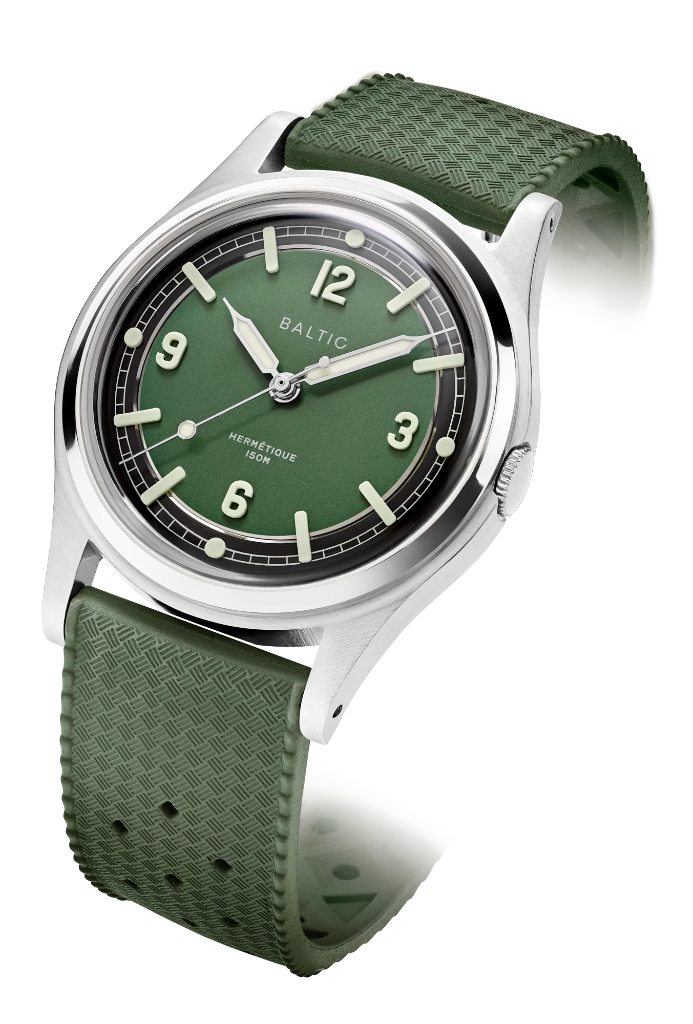 Baltic Hermétique Tourer - Green Dial - Tropic Strap - Image 4